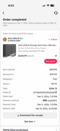 Queen size bed frame w lift up storage space
