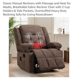 Recliner, massages and has heat