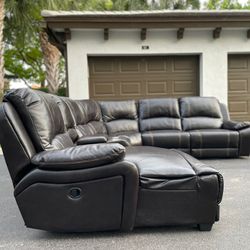 🛋️ Sofa/Couch Sectional - Dark Brown - Recliners - Leather - Delivery Available 🚛