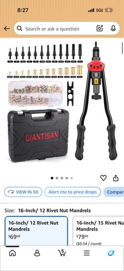 Giantisan 16-Inch Rivet Nut Tool Kit