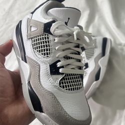 Nike Air Jordan 4 Retro (PS) Kids 13C White Black Grey BQ7669‑111