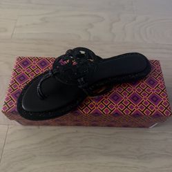 Black Sparkly Tory Burch Sandals