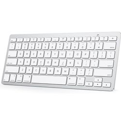 OMOTON Bluetooth Keyboard for Mac, Compact Wireless Keyboard Compatible with MacBook Pro/Air, iMac, Mac Mini/Pro Laptop and PC (Silver)