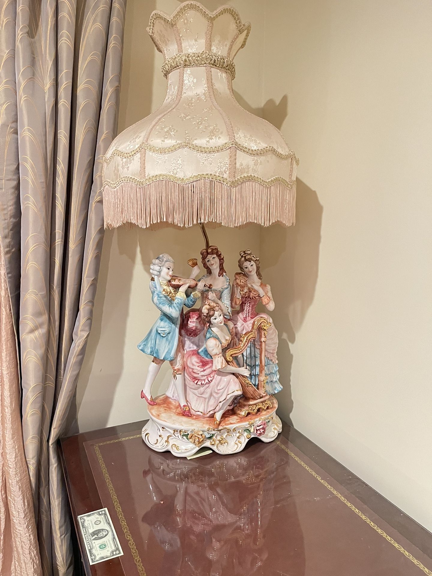 Italian Capodimonte Porcelain Lamp & shade