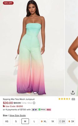 Sipping Mai Tais Mesh Jumpsuit (medium)