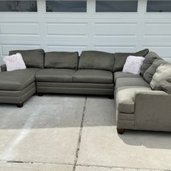 Taupe Sectional Sofa Couch lounge Chaise Sala 