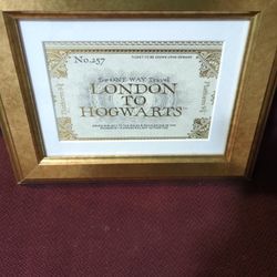 Harry Potter London to Hogwarts Ticket Framed