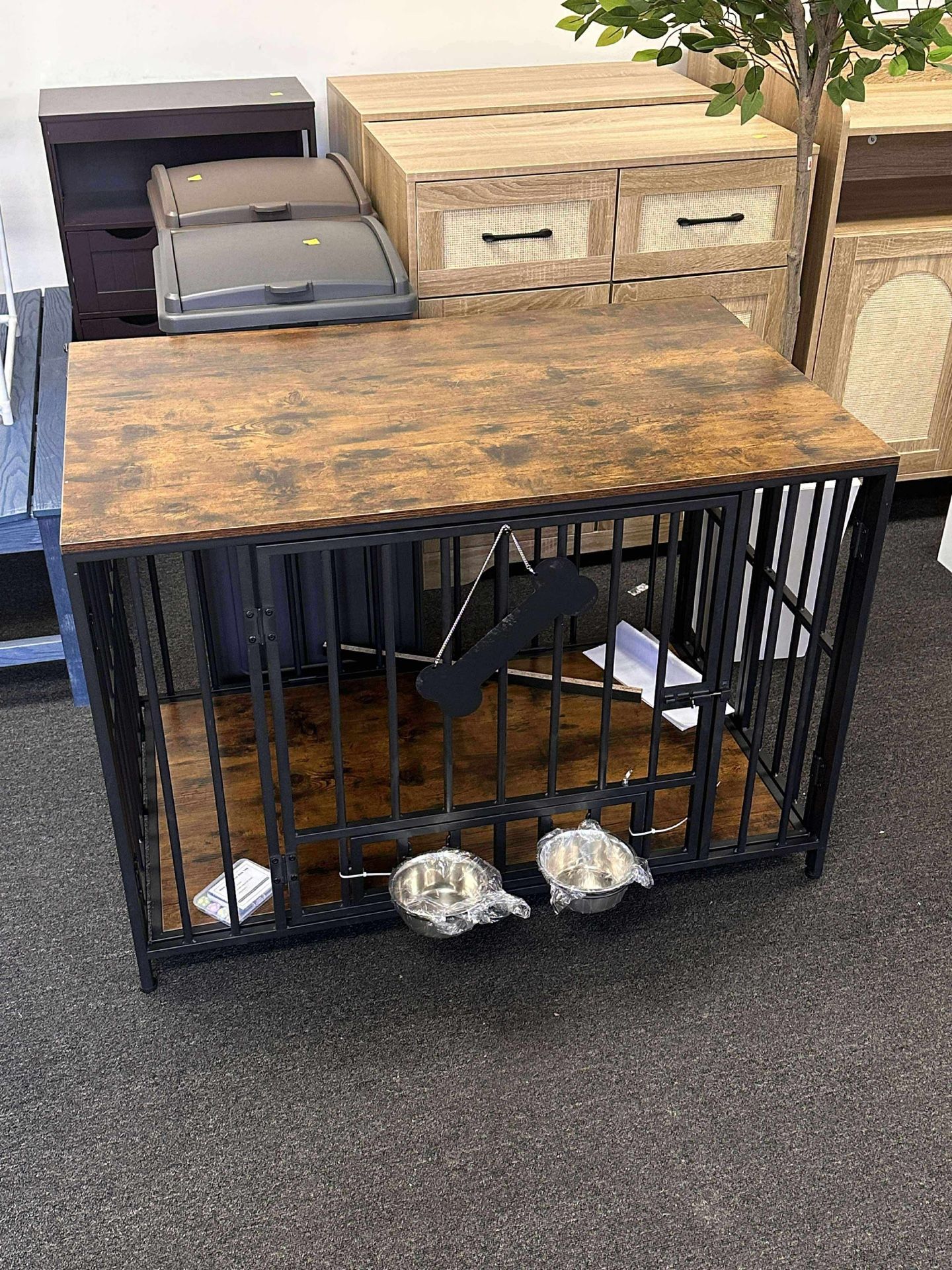 Easycom 41" Dog Crate Furniture Foldable,