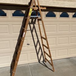 This Is A 8 Foot Wooden Folding Painters, Ladder. 