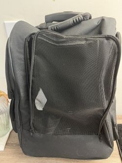 Rolling 2-Wheel Pet Backpack Suitcase for Dogs, Cats (17 pounds)with Scratch Resistant Breathable Mesh Window, Animal Carrier Backpack