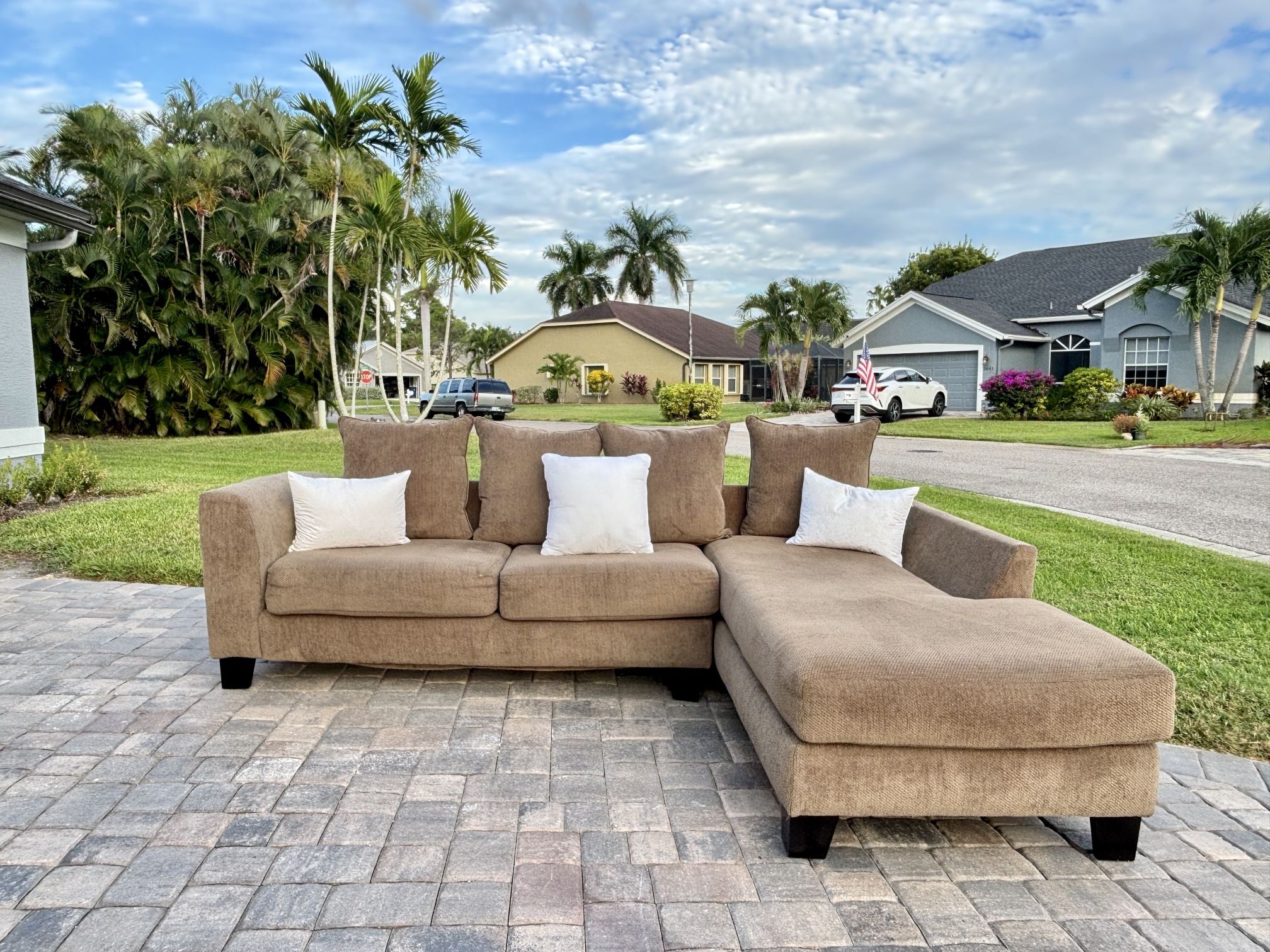 Soft Mocha 2-Piece Sectional Couch – Clean & Comfy