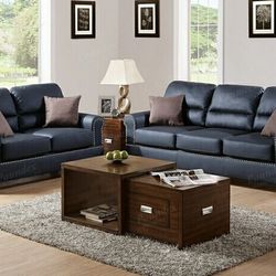 2 Piece Black Sofa & Loveseat