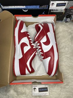 Nike Gym Red Dunk Low Size 12.5 Mens , 14 Womens  Asking 100$ Used But Cleaned Up (Light Red Stain On Laces Shown In Pictures) 100% Authentic @153Kick
