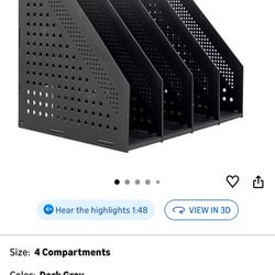 Leven Collapsible Magazine File Holder/Desk Organizer for Office Organization and Storage with 4 Vertical Compartments