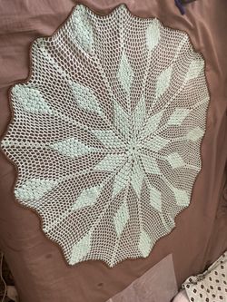 35” hight quality yarn Handmade green Crochet Pineapple Doily