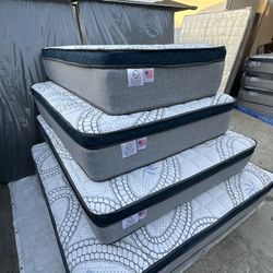 Queen Size Mattress Pillow Top 12” Thick. All Sizes Available. Same Day Delivery. Brand New Mattresses