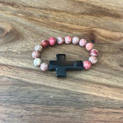 Red Jasper And Black Onyx Bracelet 