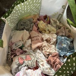 Baby girl clothes( Newborn or 0-3m)+car seat neck and head support 