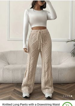 New Knitted Long Pants with a Drawstring Waist STRCHY SIZE MED