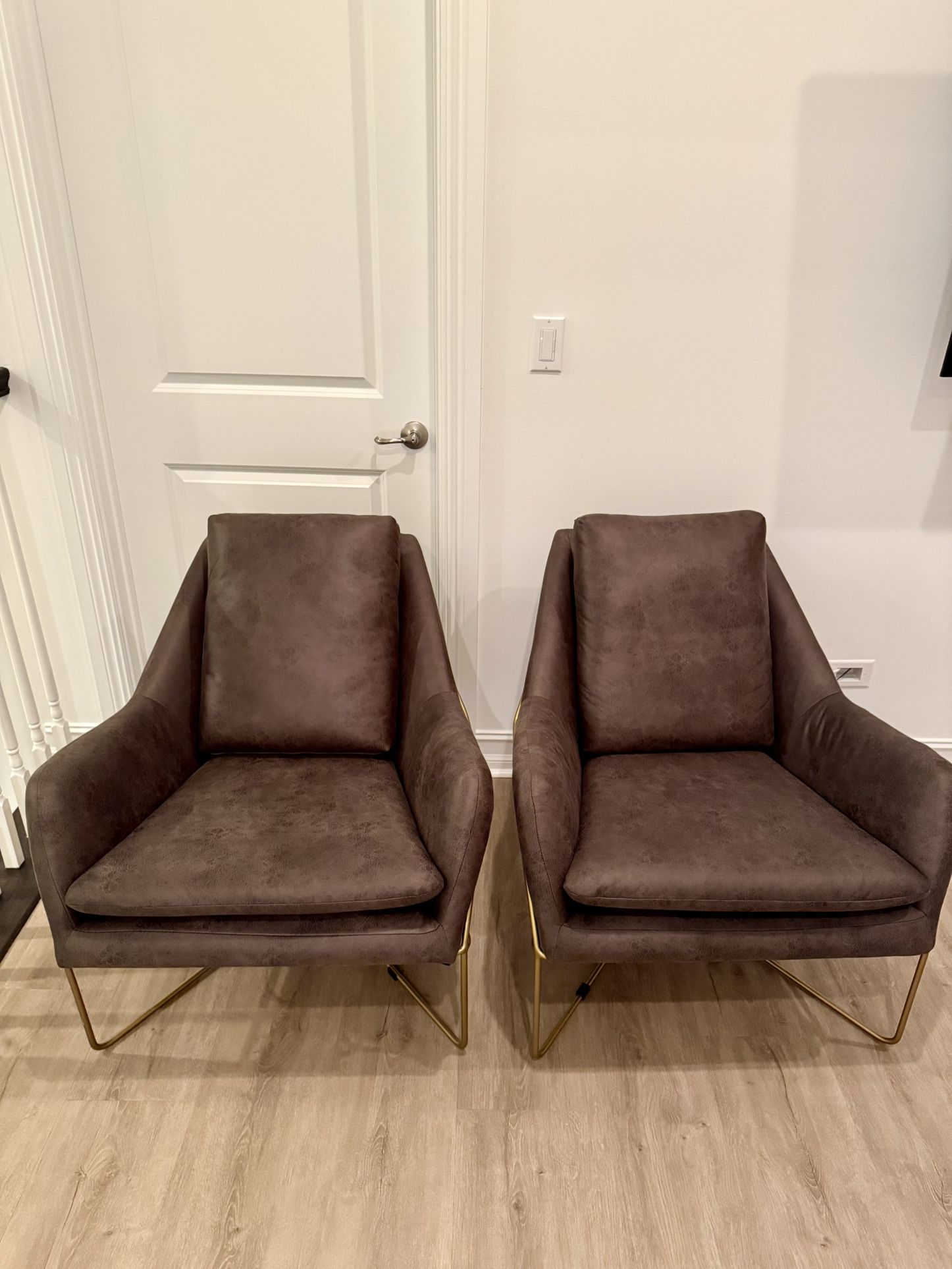 Modern Industrial Dark Gray Accent Chair Set 