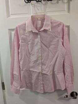 Brooks Brothers Women's Pink Striped Button-Down Shirt