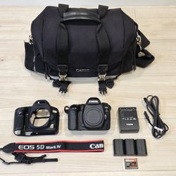 Canon 5D Mark IV camera w/ CLOG, 3 batteries, charger, rubber housing
