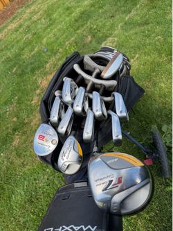 Taylor Made Driver, 3 wood, 5 wood, bag, cart