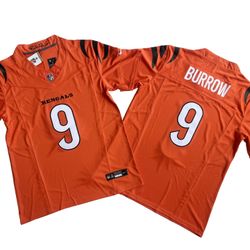 Cincinnati Bengals 9# Joe Burrow Nike Vapor F.U.S.E. Limited Jersey, M to XL, NWT