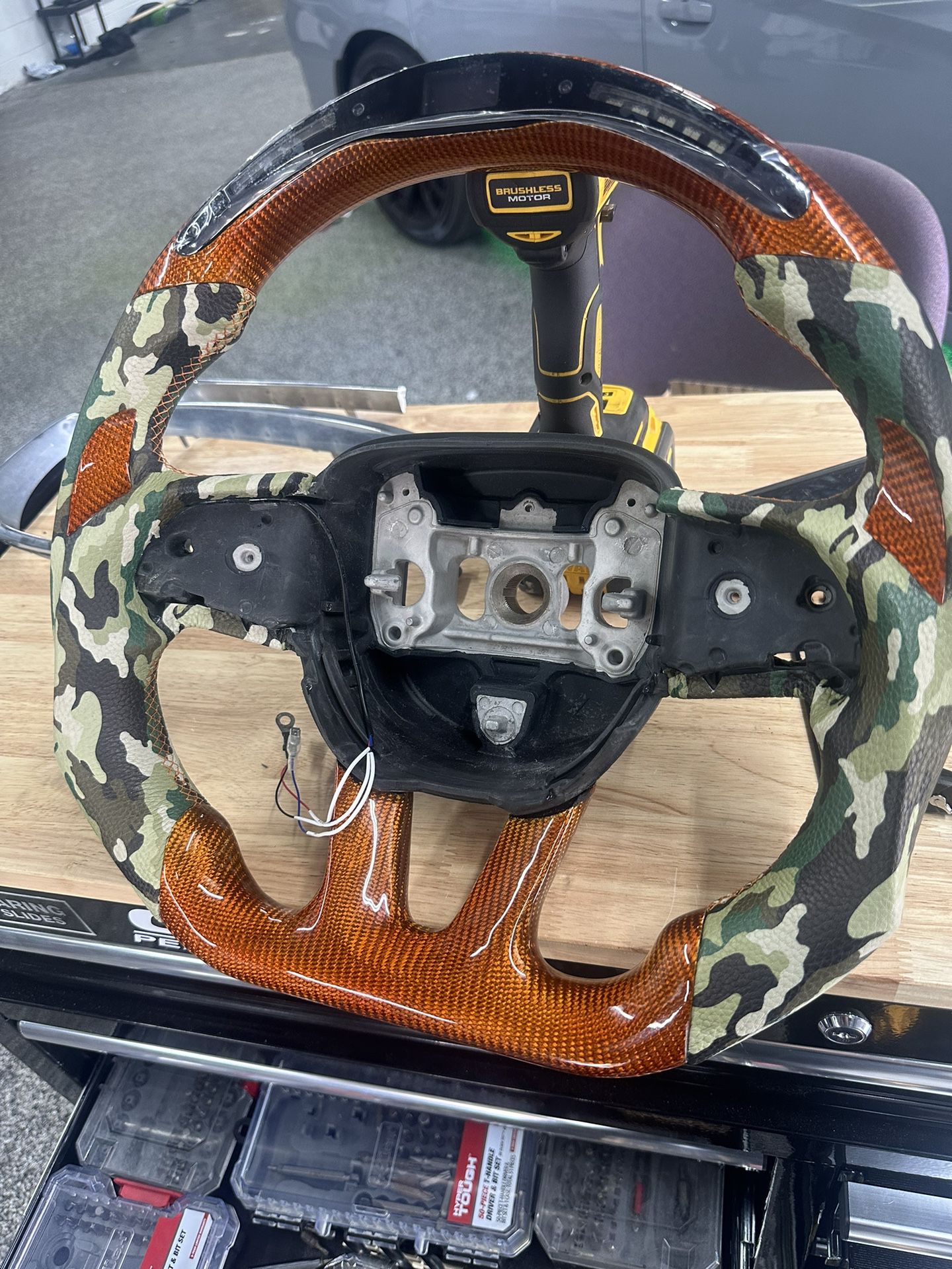 Vicrez Carbon Fiber Steering Wheel & LED Dash Display