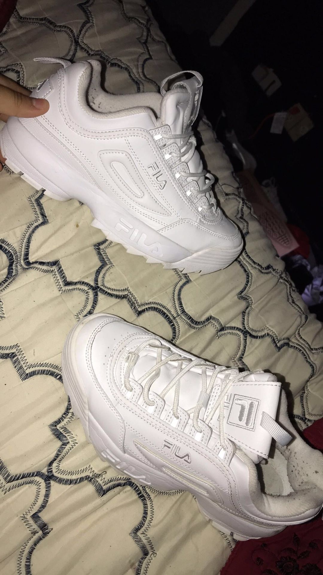 all white filas womens