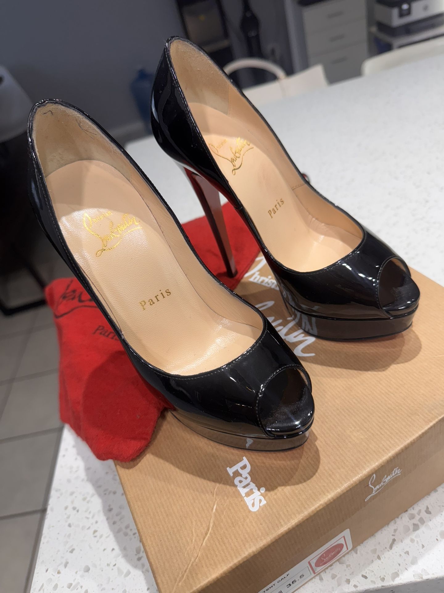 Louboutin Lady Peep Pumps