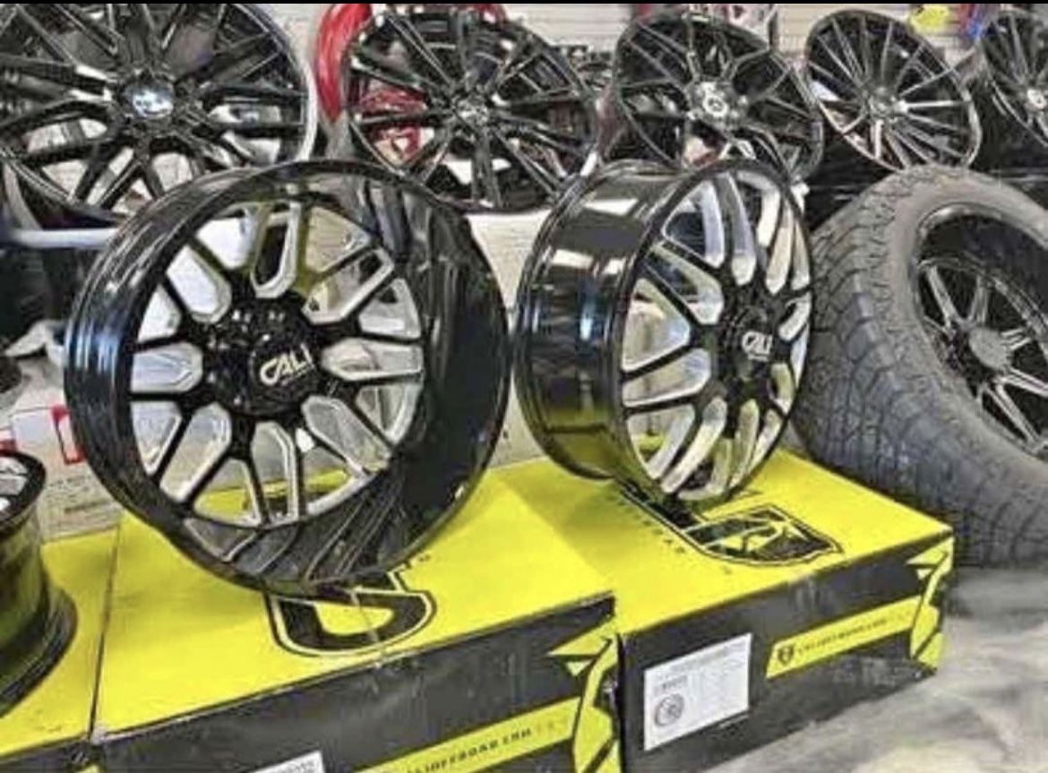 24 Cali #9115D Invader Dually Dodge RAM 3500 Wheels BP:8x165.1 We Do Finance