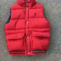 Polo Ralph Lauren boys down fill Vest - size 7- reversible Navy  / Red
