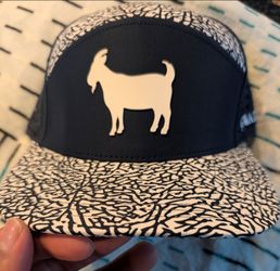 Goated Golf Navy Goat Snapback Hat Elephant Print