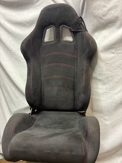 Reclining aftermarket seat black suede