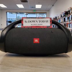 JBL BOOMBOX BLUETOOTH SPEAKER - $1 DOWN TODAY, NO CREDIT NEEDED
