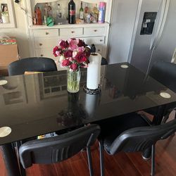 Black Glass Table 