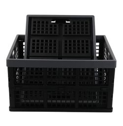 2 Foldable Storage Crates – Collapsible Heavy Duty Organizer