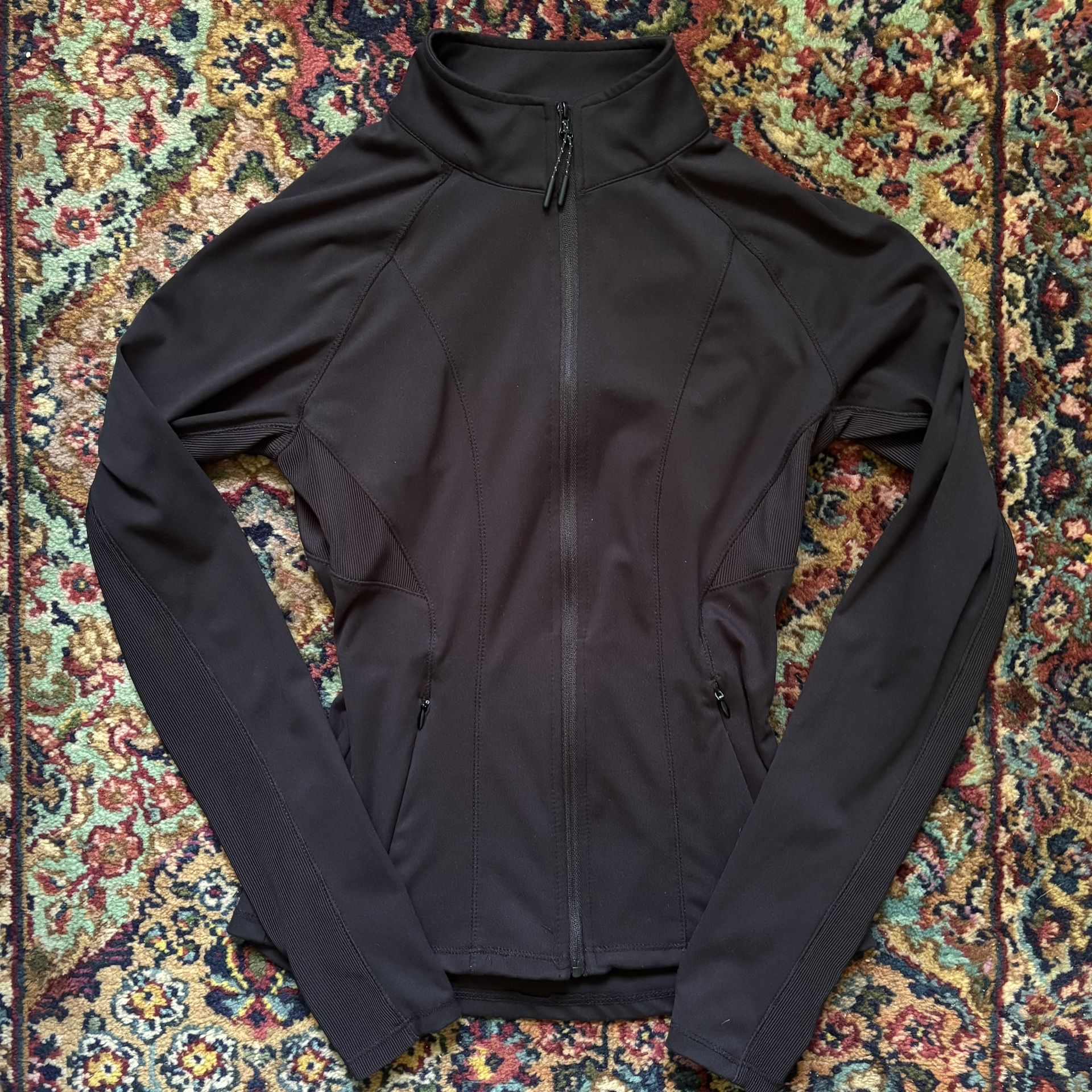 Womens Activewear Zip-up Black Jacket