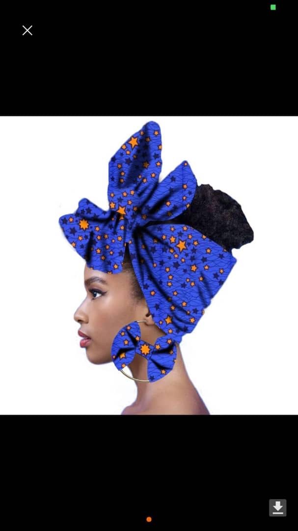Head wrap and matching earrings