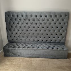 Queen - Tufted Velvet Platform Bed w/ Storage