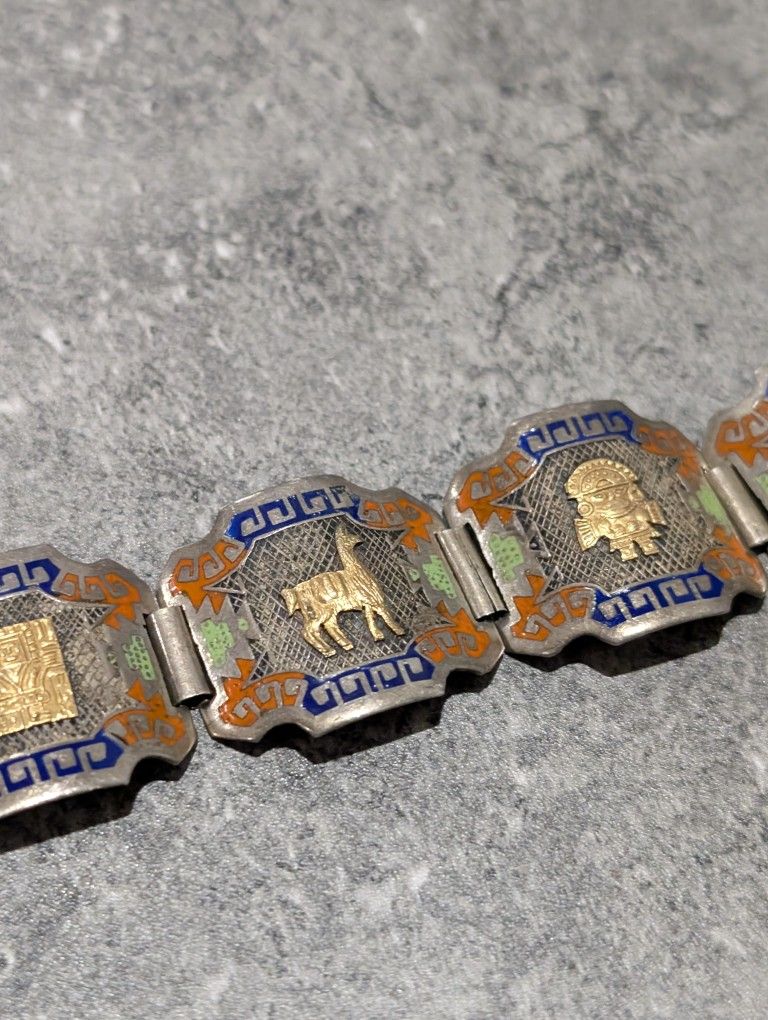 Peru Silver And Gold Bracelet