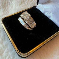 Princess Cut Diamond Wedding Set 