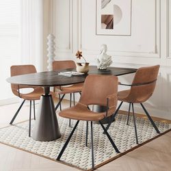 Brown Leather Dining Chair set of 4