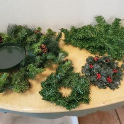Christmas Centerpiece And Candle Holders 
