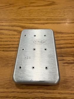 Perrine #66 Aluminum Fly Box with Flies Vintage Fishing Accessory USA Made Nice