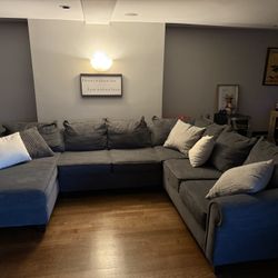 6 Seater Sectional Blue 