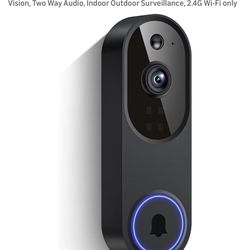 1080p Wireless Video Doorbell Camera for Home Security, Battery Powered, Live View, Cloud Storage, Al Human Detection, Night Vision, Two Way Audio, In