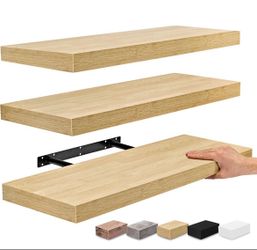 Sorbus 3pk Wall Décor Mounted 24" Floating Shelves - Maple Wood