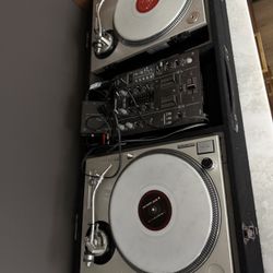 Technics SL-1200 Setup (Pair) + Pioneer Mixer + Serato SL2 + Coffin Case – Excellent Condition
